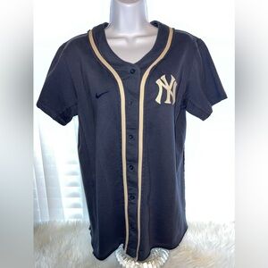 NWT Women’s Vintage Inspired NIKE YANKEES Baseball Jersey Size M Blue Authentic